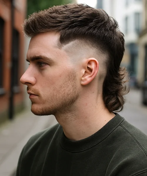 Low Burst Fade Mullet