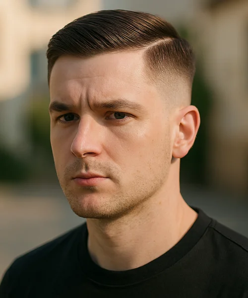 Low Taper Fade Straight Hair