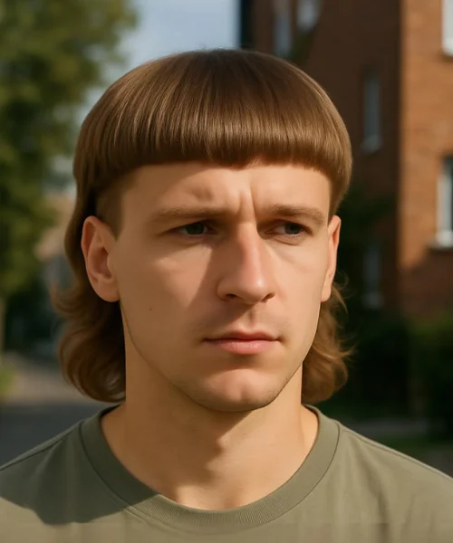 Bowl Cut Mullet Hairstyle