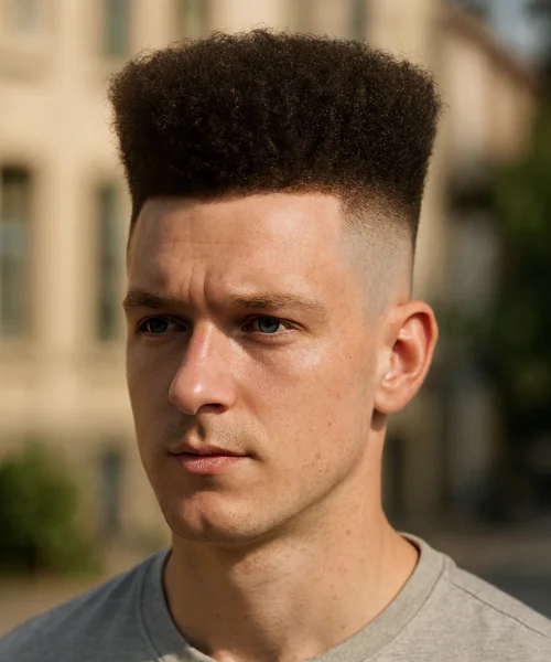 High Fade Haircut Design: A Bold Cut with Strong Contrast High Top Fade Look