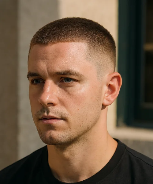 The Buzz Cut With Taper Look