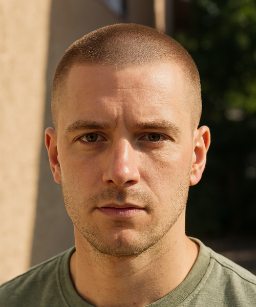 1 Guard Buzz Cut Hair Design: Ultra-Clean Length with a Strong, Sharp Finish 1 Guard Buzz Cut Hair